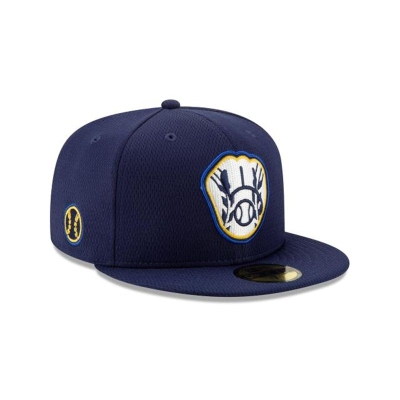 Milwaukee Brewers Gorra | New Era MLB Batting Practice 59fifty Fitted Cap Mexico - Azules